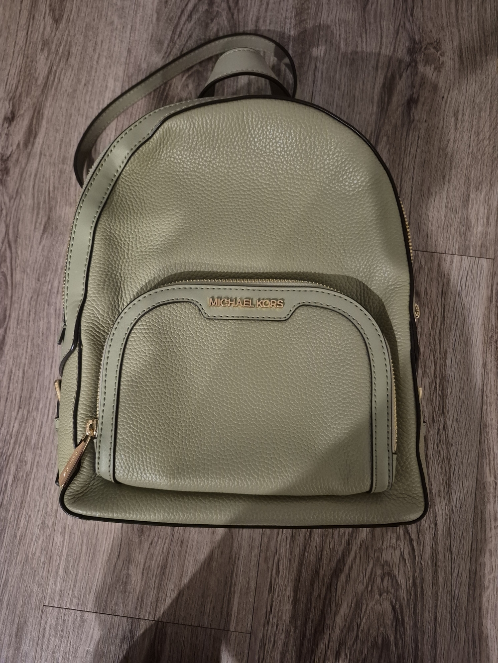 Michael Kors Olive Green Pebbled Leather Mini Backpack
